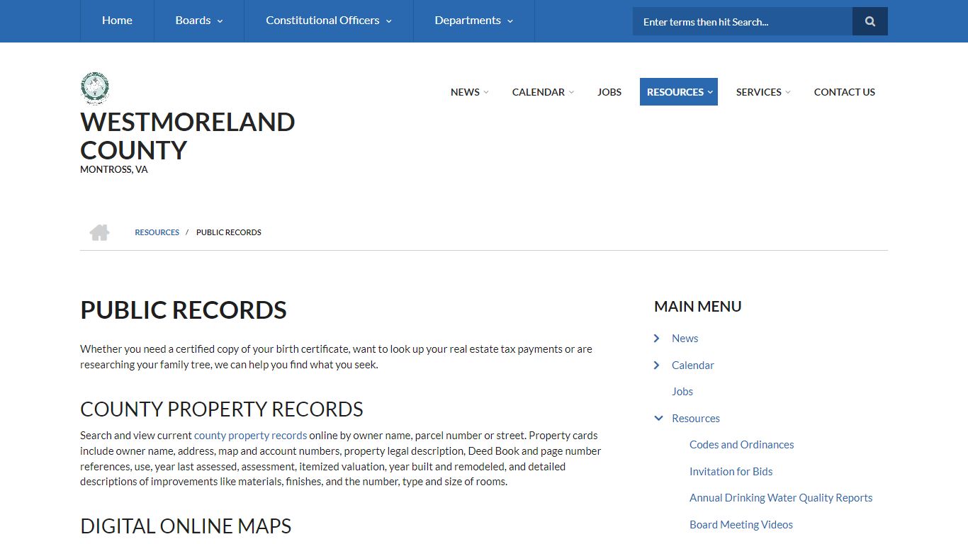 Public Records | WESTMORELAND COUNTY